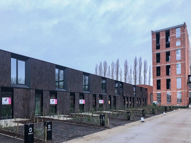 Nieuwbouw houtskelet woningen op de site van de Chocoladefabriek in Tongeren