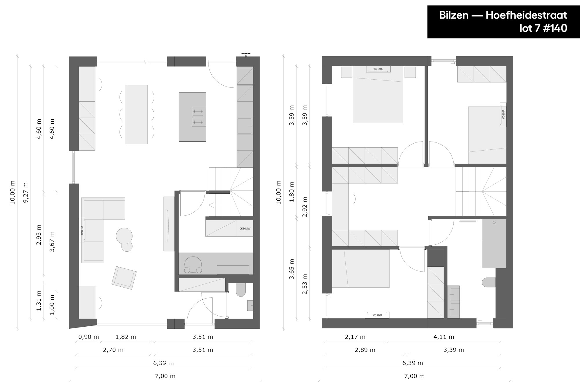 grondplan houtskeletbouw prefab woning Skilpod #140 in Bilzen