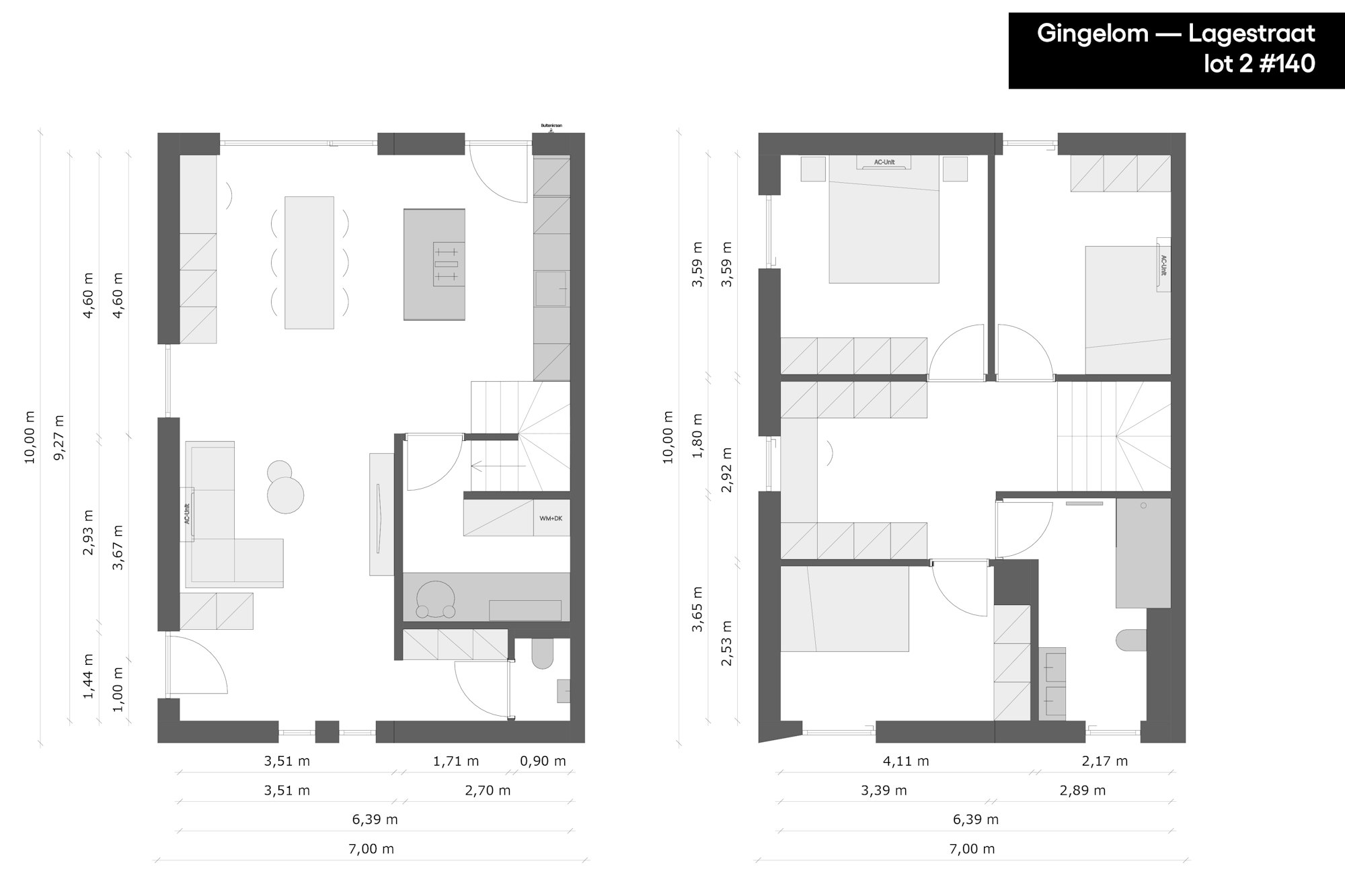 grondplan houtskeletbouw prefab woning Skilpod #140 in Gingelom