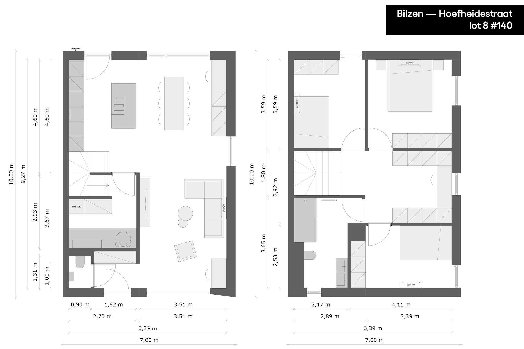 grondplan houtskeletbouw prefab woning Skilpod #140 in Bilzen