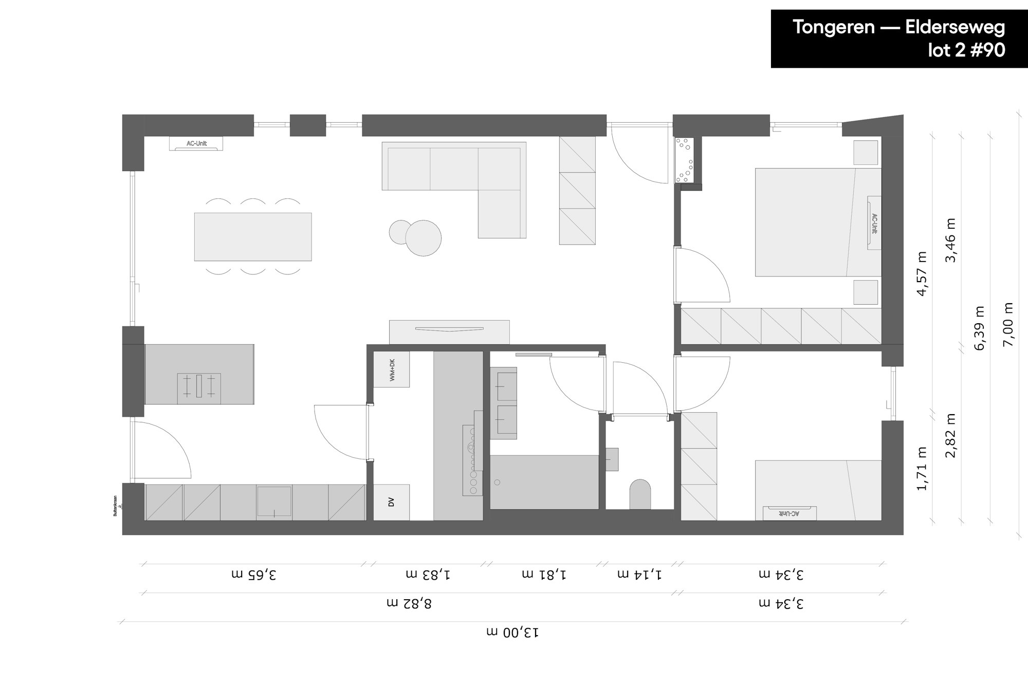 grondplan houtskeletbouw prefab woning Skilpod #90 in Tongeren