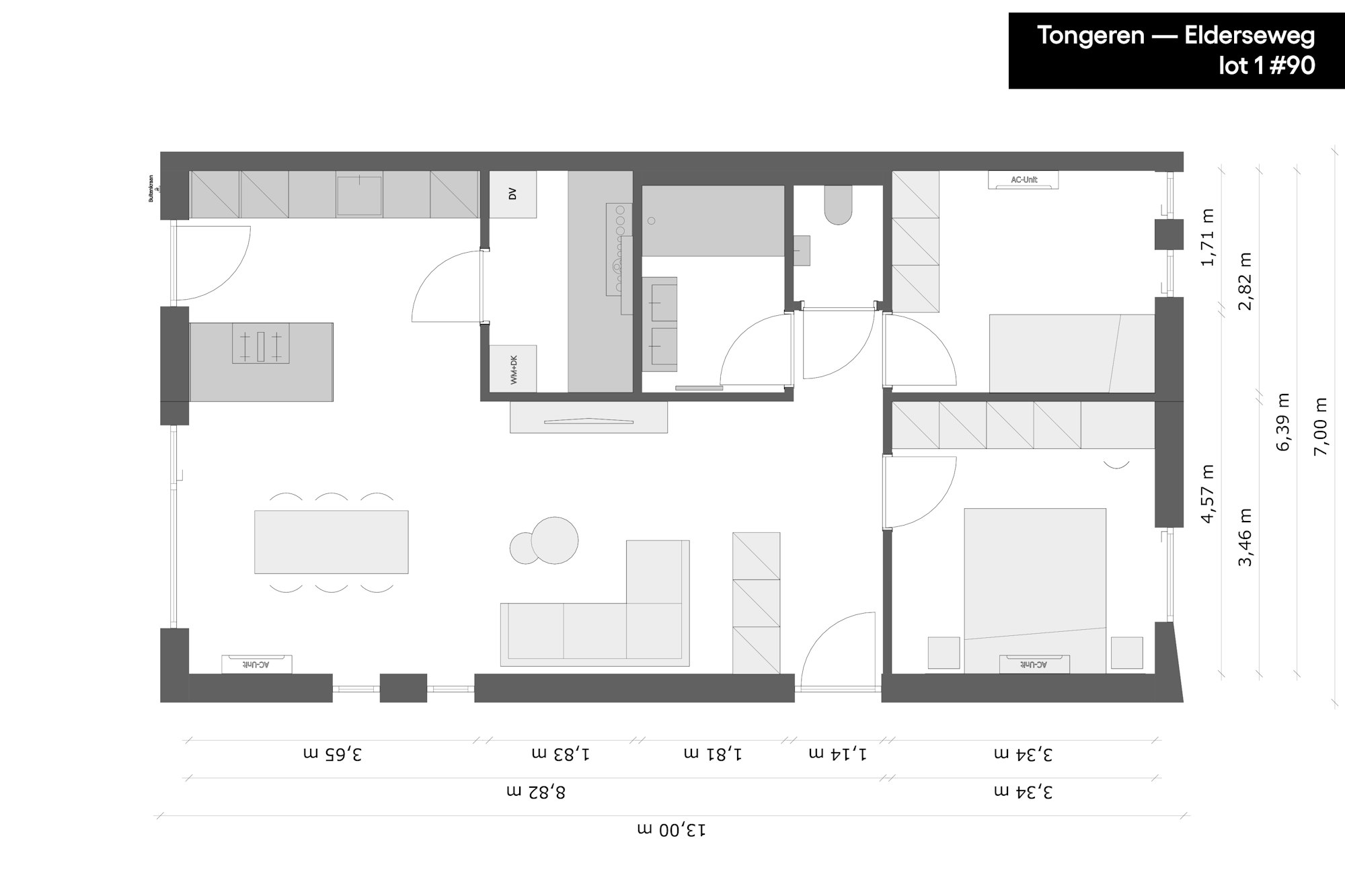 grondplan houtskeletbouw prefab woning Skilpod #90 in Tongeren