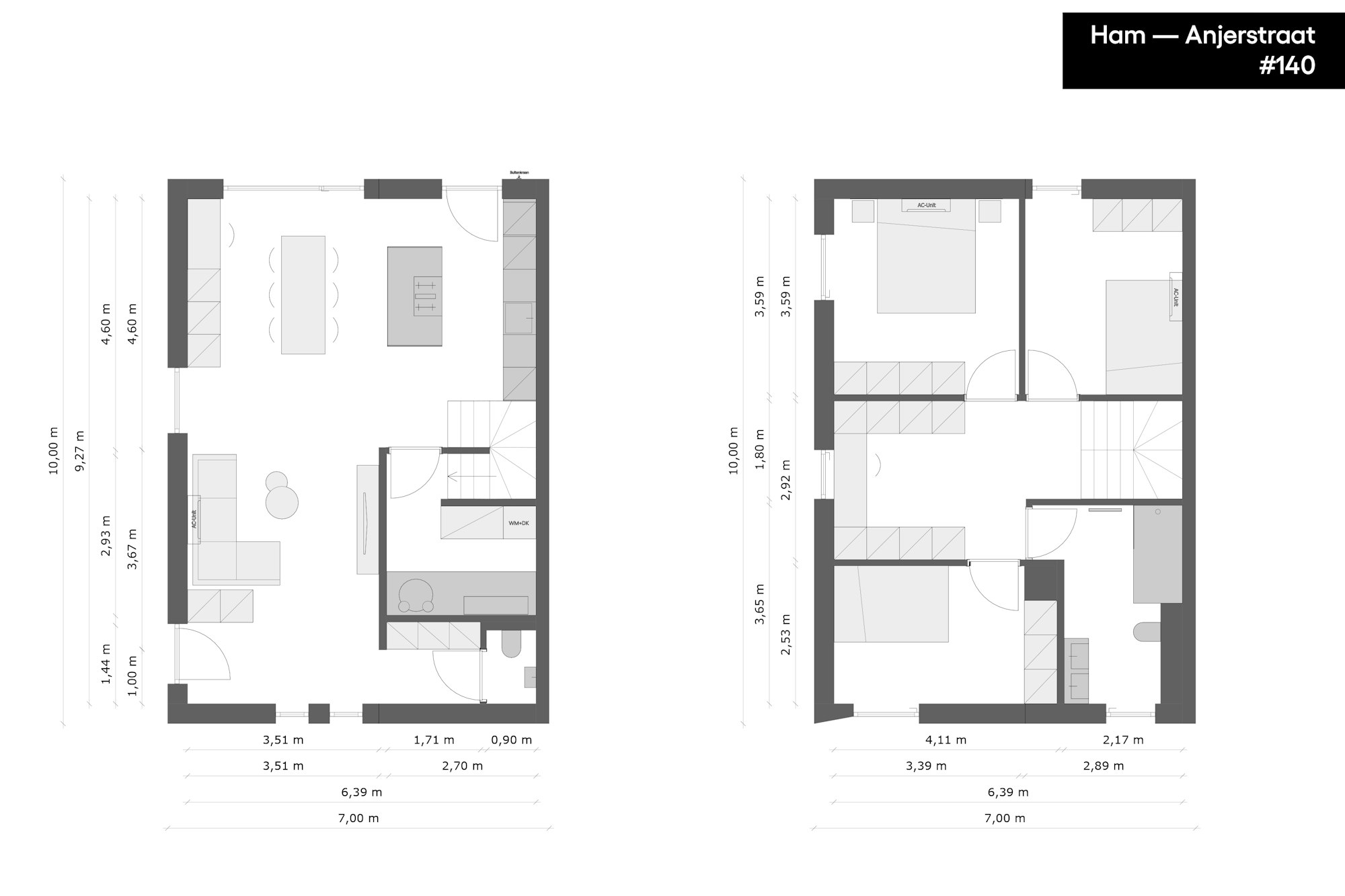 grondplan houtskeletbouw prefab woning Skilpod #140 in Ham