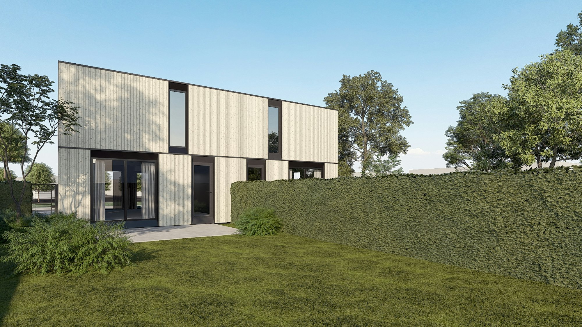 Nieuwbouw houtskelet woningen van Skilpod in Bilzen, 3 slaapkamers 140m2