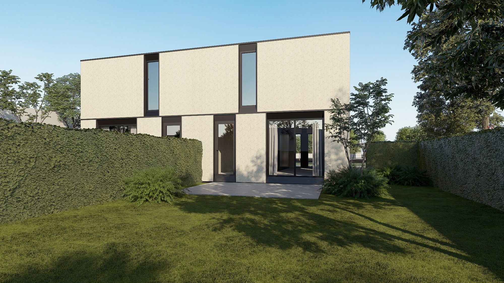 Nieuwbouw houtskelet woningen van Skilpod in Bilzen, 3 slaapkamers 140m2