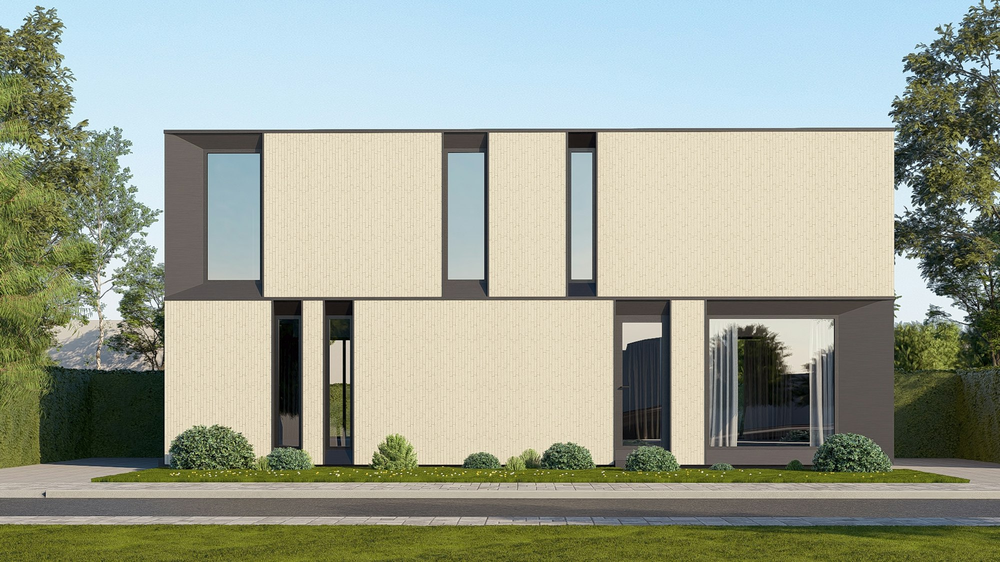 Nieuwbouw houtskelet woningen van Skilpod in Bilzen, 3 slaapkamers 140m2