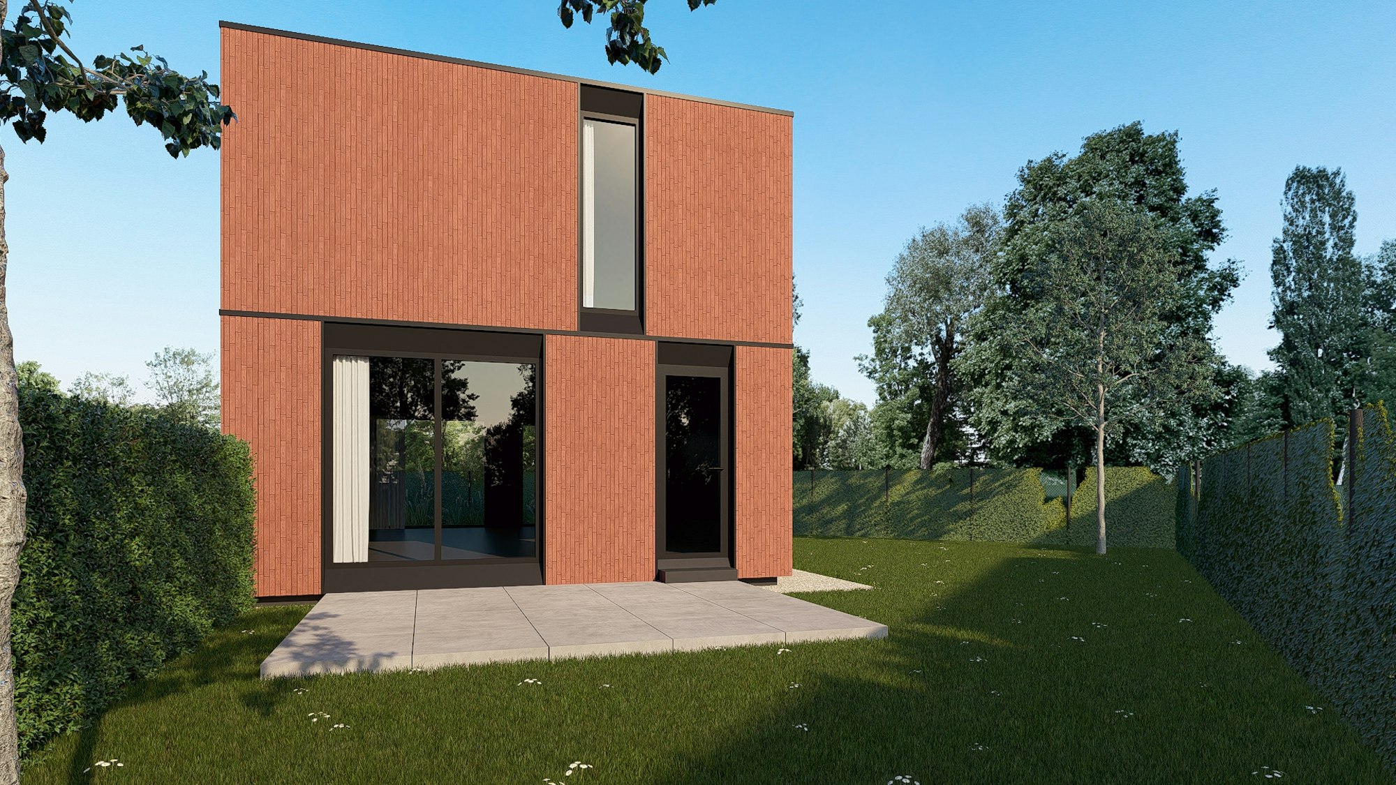 Nieuwbouw houtskelet woningen van Skilpod in Hoeselt, 3 slaapkamers 140m2