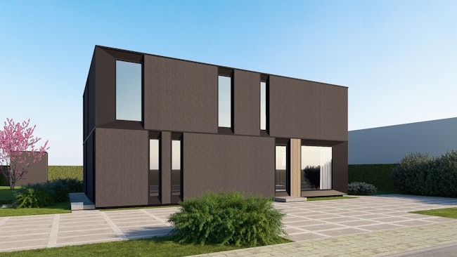 Nieuwbouw houtskelet woningen van Skilpod in Dilsen-Stokkem , 3 slaapkamers 140m2