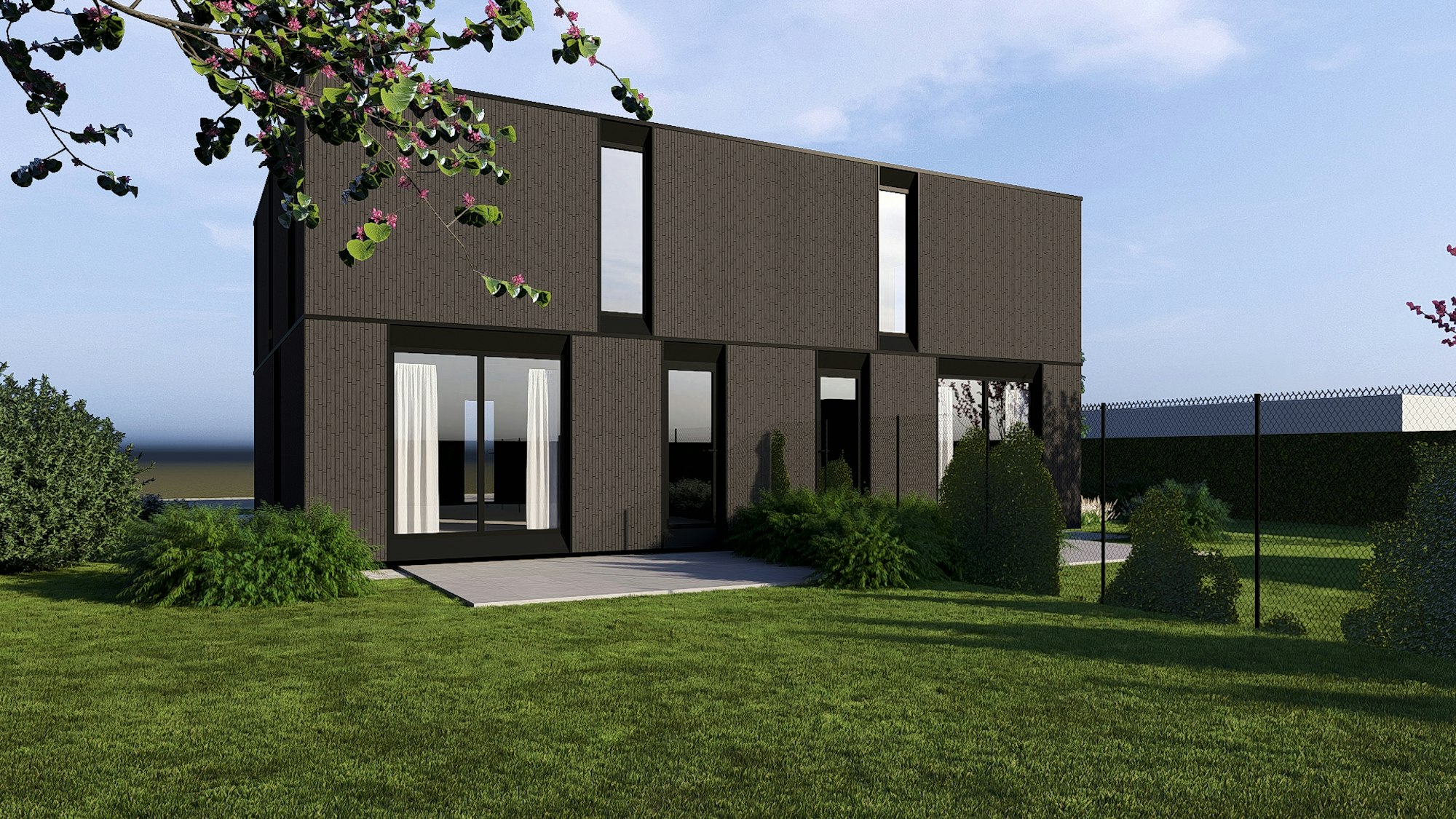 Nieuwbouw houtskelet woningen van Skilpod in Dilsen-Stokkem , 3 slaapkamers 140m2