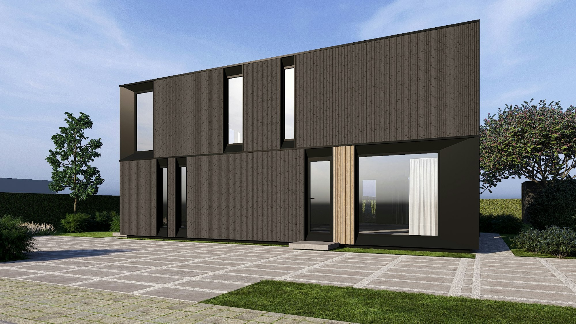 Nieuwbouw houtskelet woningen van Skilpod in Dilsen-Stokkem , 3 slaapkamers 140m2