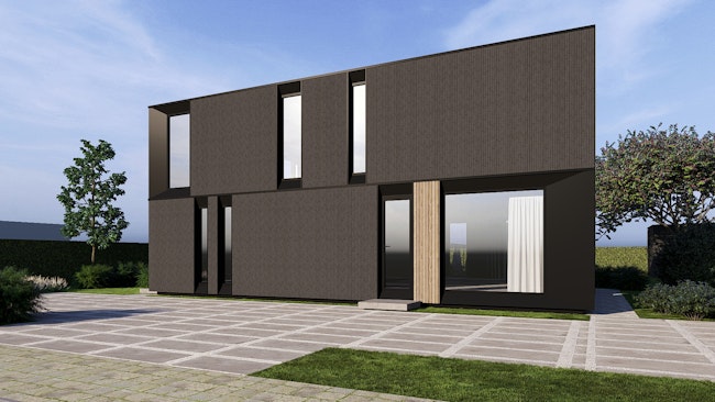 Nieuwbouw houtskelet woningen van Skilpod in Dilsen-Stokkem , 3 slaapkamers 140m2