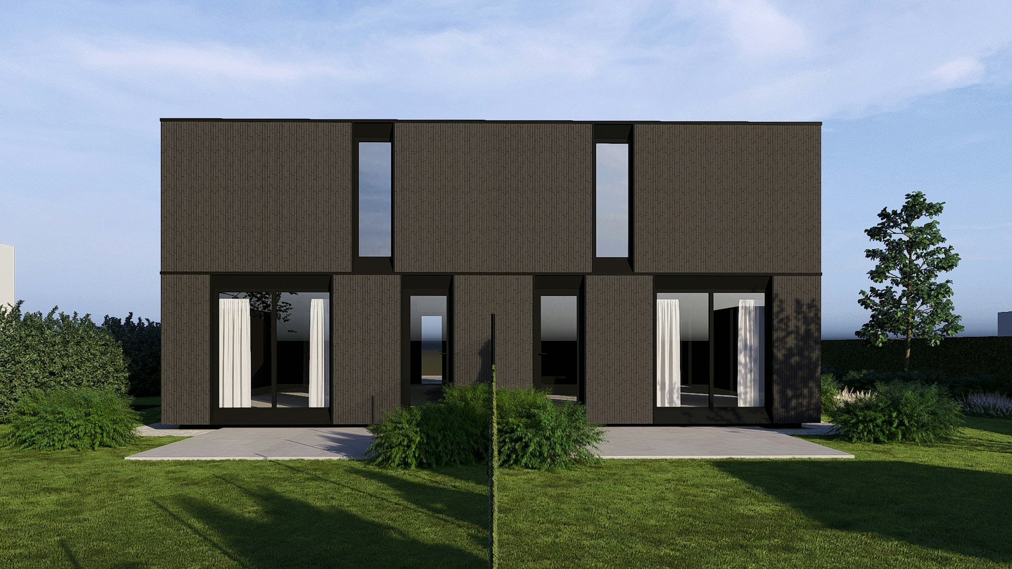 Nieuwbouw houtskelet woningen van Skilpod in Dilsen-Stokkem , 3 slaapkamers 140m2