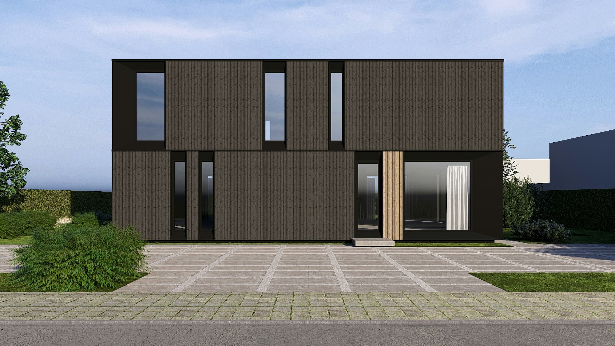 Nieuwbouw houtskelet woningen van Skilpod in Dilsen-Stokkem , 3 slaapkamers 140m2