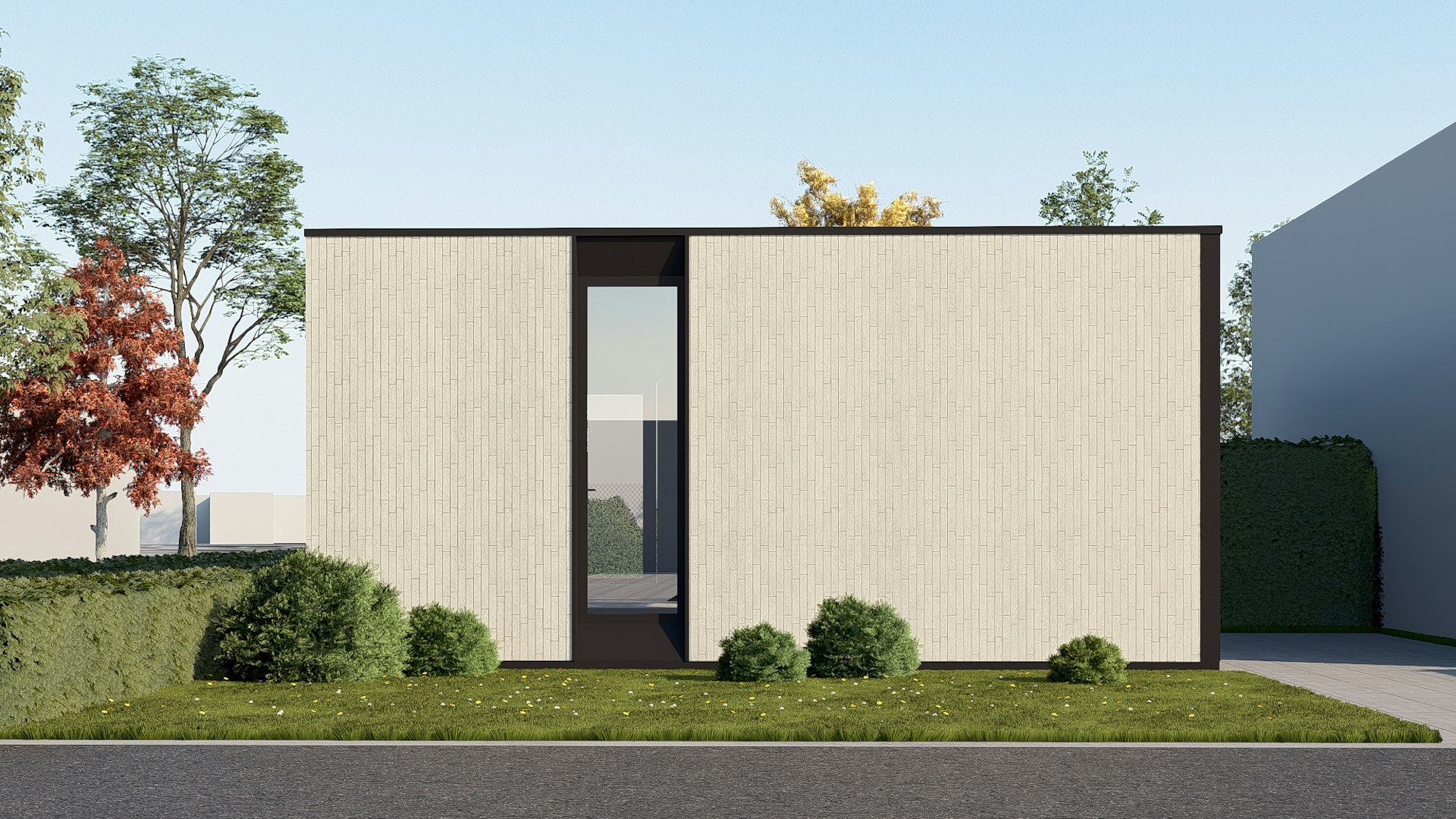 Nieuwbouw houtskelet woningen van Skilpod in Dilsen-Stokkem, 2 slaapkamers 91m2